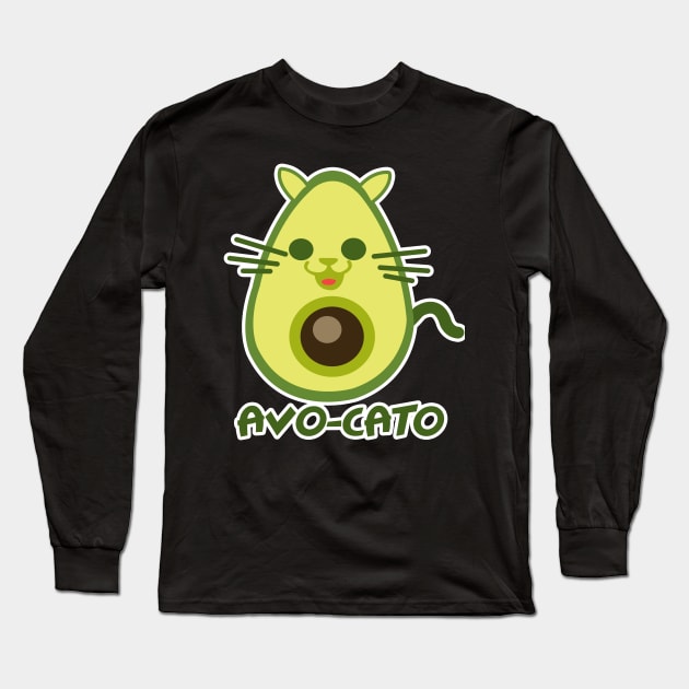 'Avocato Avocado Cat' Awesome Avocados Gift Shirt Long Sleeve T-Shirt by ourwackyhome